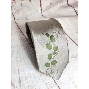 Cintas Gray Green Floral Designer Tie - Elegant and Stylish